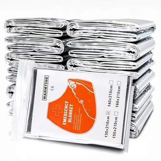 Emergency Mylar Tent - Термальное аварийное одеяло из майлара, серебристое